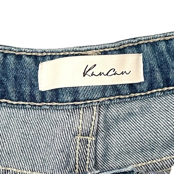 KanCan Acid Wash Denim Distressed Shorts Size Large - Picture 3 of 9